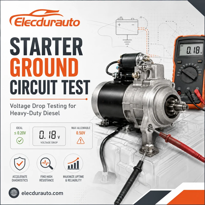 Test sulla caduta di tensione del circuito di terra del motorino di avviamento per motori diesel pesanti