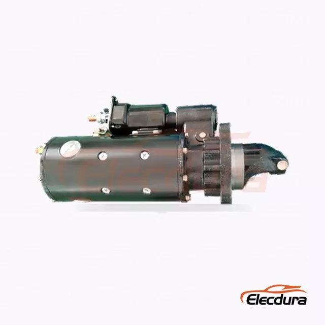 Motor de arranque de servicio pesado de 24 V, 11 kW y 11 dientes en sentido horario, vista lateral completa