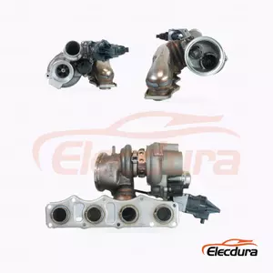 Elecdura TD04LR6 Turbocompressore 49477-02021 OE 11657634486 assemblaggio completo vista frontale