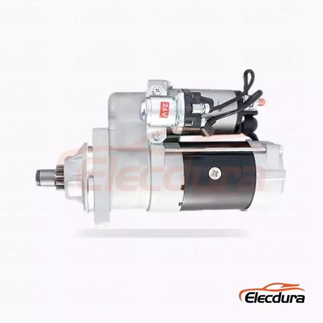 3918377 Motor de arranque de servicio pesado, 24 V, 5,5 kW, 10 dientes, vista lateral completa
