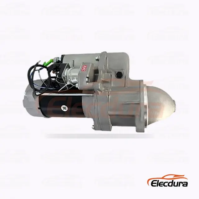 91-28-4026 Hitachi형 스타터 모터, 24V 5.0kW 9톱니, 전체 측면도