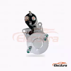M2T64272 Caterpillar E70B og Mitsubishi startmotor, 24V 3,2kW 9 t&aelig;nder, komplet set fra siden