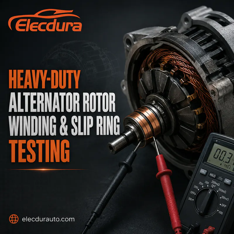 Enrolamento do rotor do alternador para servi&ccedil;o pesado e teste do anel coletor