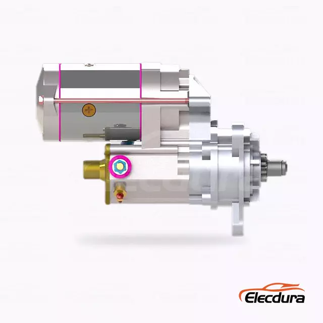 2012370800001 XTZ 2511 Motor Starter Grosir 24V 10T, Tampak Samping Lengkap