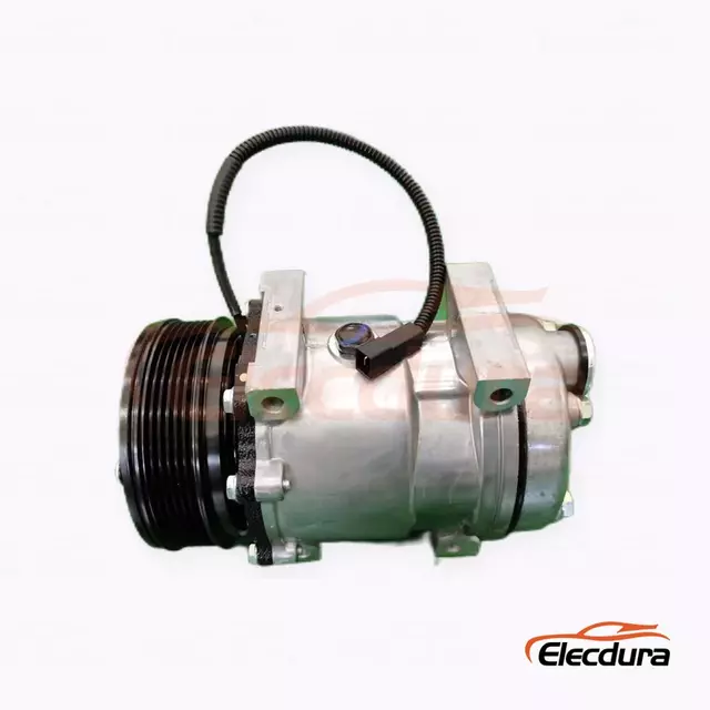Compresseur A/C robuste 5H14 12V 6PK 119 mm pour tracteur agricole AGCO
