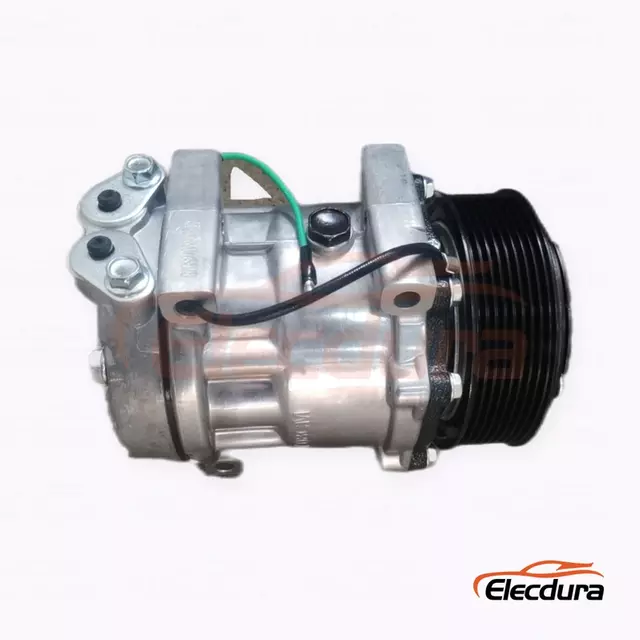 Compresseur A/C robuste 7H13 24V 8PK pour application &agrave; port sup&eacute;rieur de la pelle Kobelco 8PK