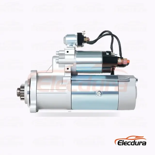 M3015-3708100 M3019-3708100 Yuchai 6L 6M용 스타터 모터 24V 8kW 11T, 전체 측면도