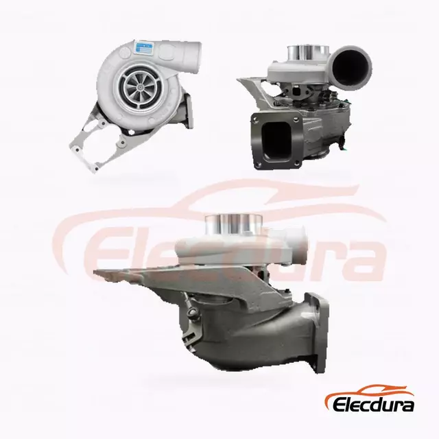 Turbocompresor S300BV 178742 para motor John Deere 6090H: vista frontal del conjunto completo