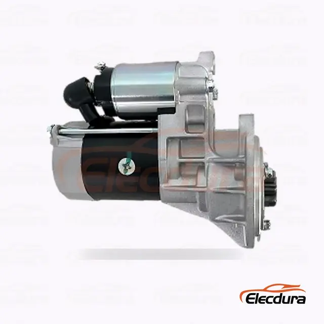 S13-211 Hitachi-type startmotor, 12V 2,8kW 9 t&aelig;nder, bagfra terminalvisning