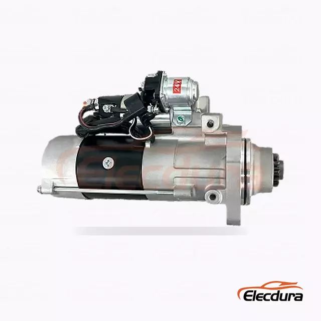 DRS0321 มอเตอร์สตาร์ทสำหรับงานหนักประเภท Mitsubishi, 24V 5.5kW 12 ฟัน, มุมมองเทอร์มินัลด้านหลัง