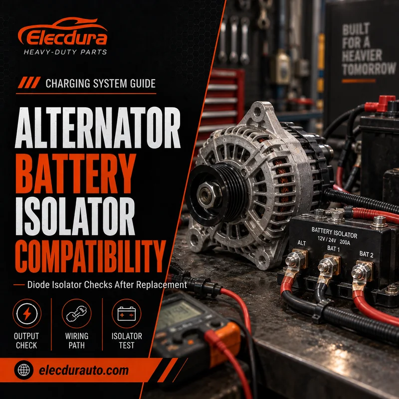 Alternador Substitui&ccedil;&atilde;o com um isolador de bateria de diodo: verifica&ccedil;&otilde;es de compatibilidade e capacidade por perna
