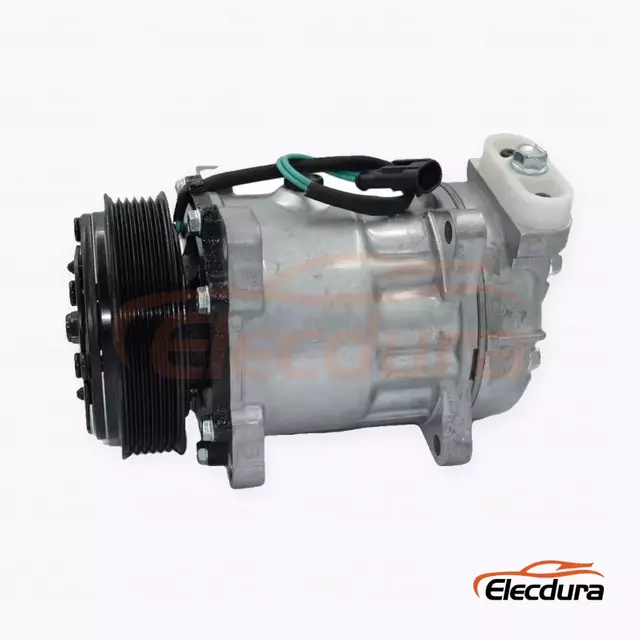 Kompresor A/C Tugas Berat 7H15 24V 6PK 119mm untuk truk FAW Jiefang Tian V versi 6PK