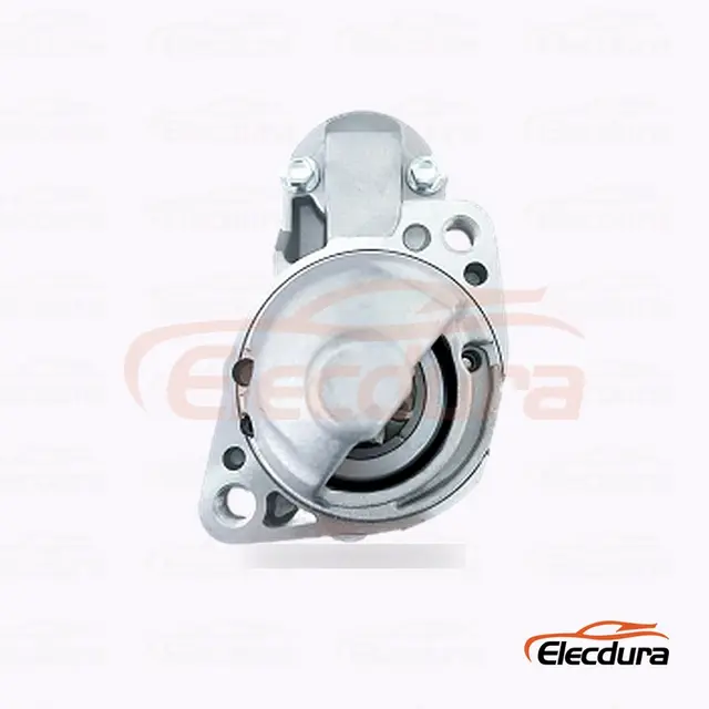 M0T32071 Motor de arranque Mitsubishi, 12 V, 1,2 kW, 0 dientes, vista lateral completa