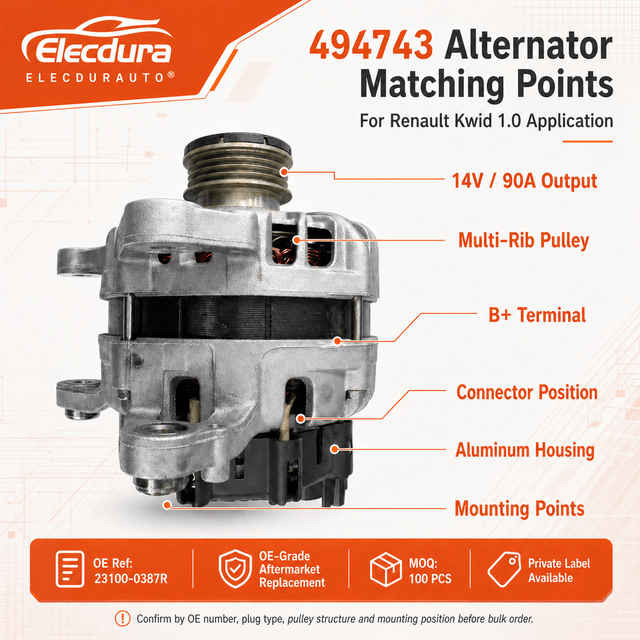 494743/23100-0387R Alternator do Renault Kwid