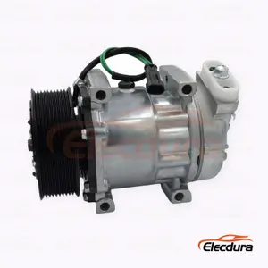 FAW Jiefang JH6 boynuz bağlantı noktalı 10PK versiyonu i&ccedil;in 7H15 24V 10PK 123 mm ağır hizmet A/C Kompres&ouml;r