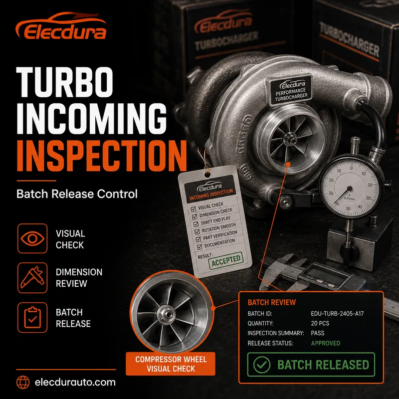 P&oacute;s-venda Turbocompressor Inspe&ccedil;&atilde;o de entrada e libera&ccedil;&atilde;o de lote