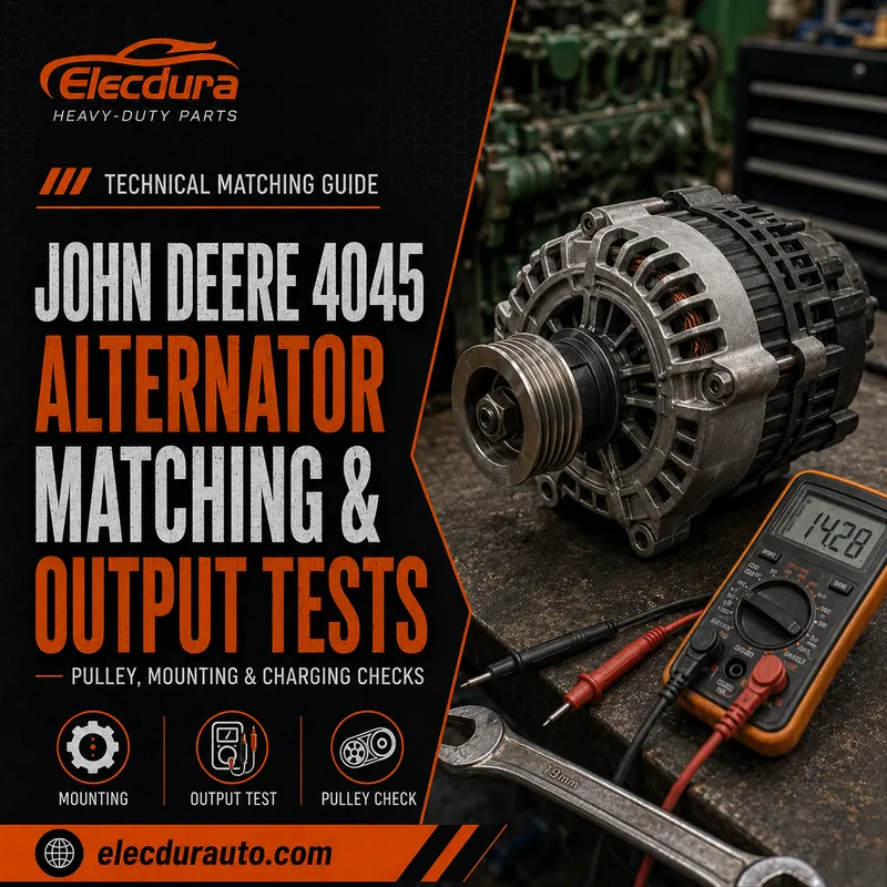 Correspondance de l'alternateur John Deere 4045&nbsp;:&nbsp;sortie, alignement des poulies et preuves d'installation