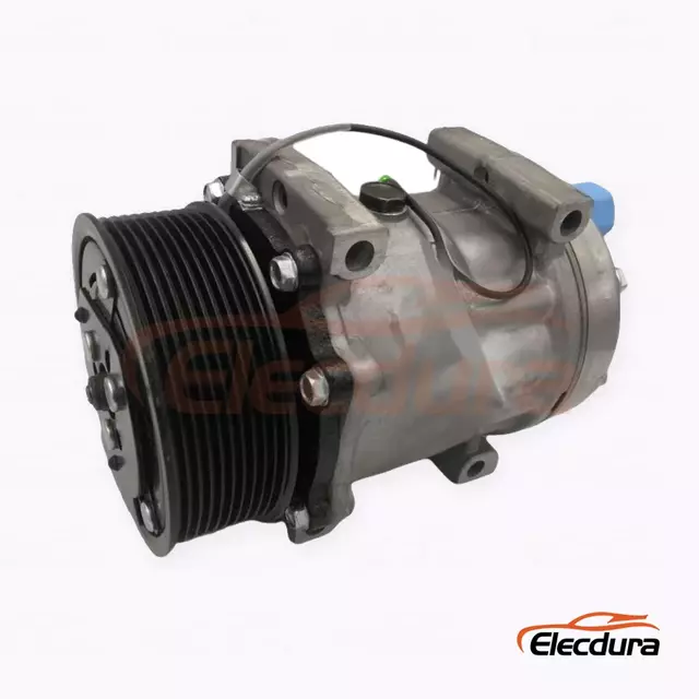 Compresseur A/C robuste 7H15 12V 10PK 119 mm pour &eacute;quipement agricole New Holland