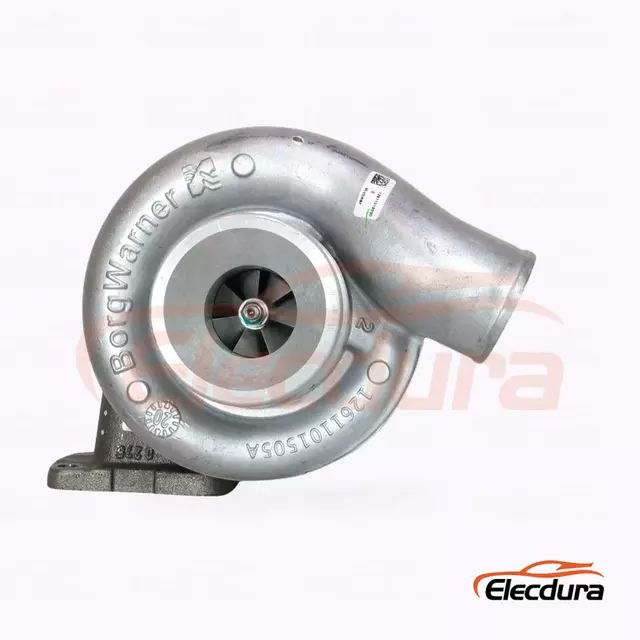 Elecdura S2A Turbocompressor 318615 OE RE508877 conjunto completo de compressor e vista da carca&ccedil;a da turbina