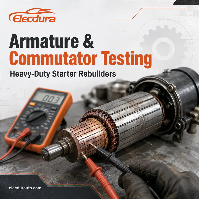 スターターモーターリビルダー向けの大型車・重機用電機子および整流子のテスト